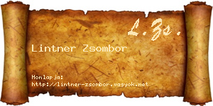 Lintner Zsombor névjegykártya
